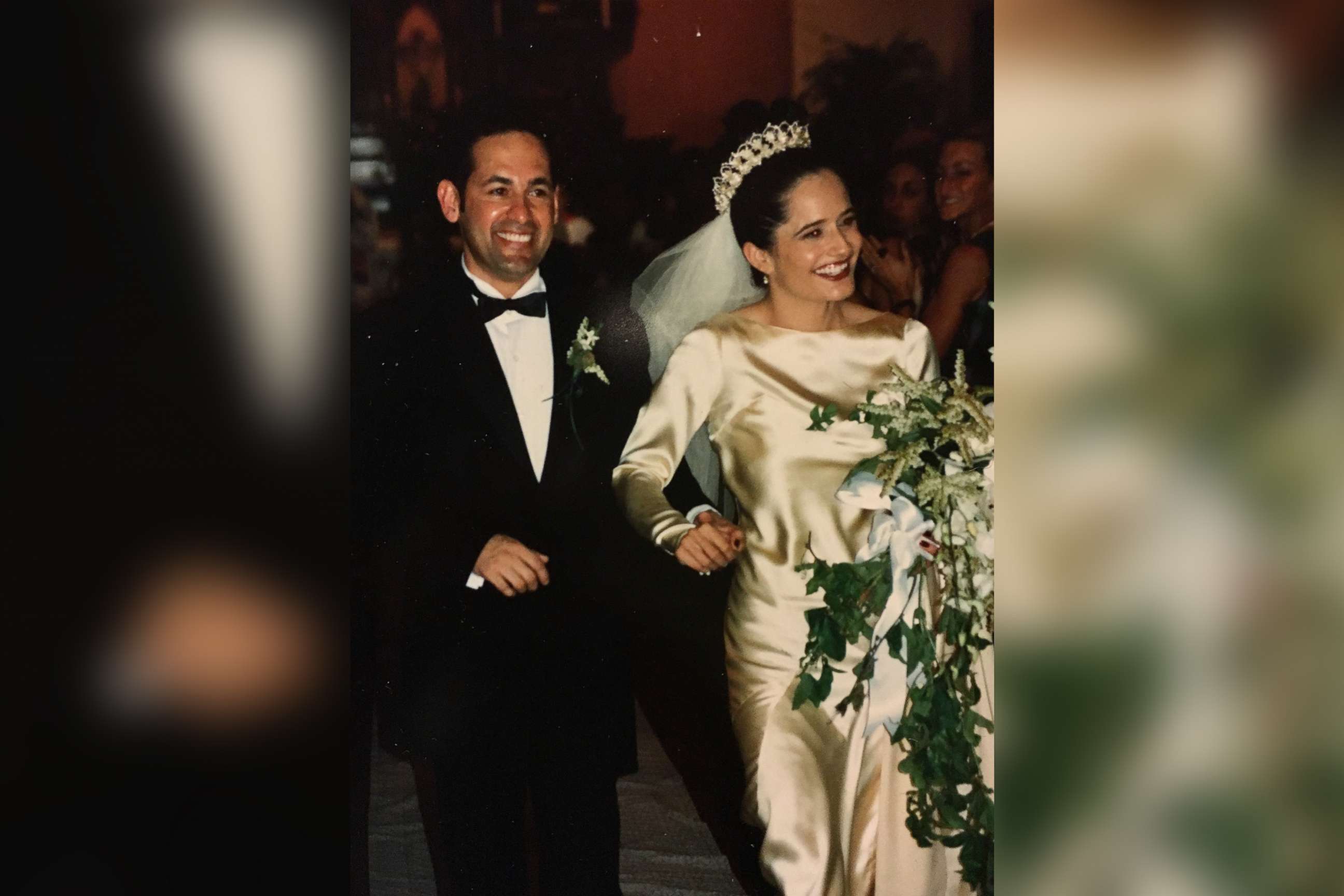 PHOTO: Elena Salinas and Ric Salinas walk down the aisle on their wedding day in 1997. 