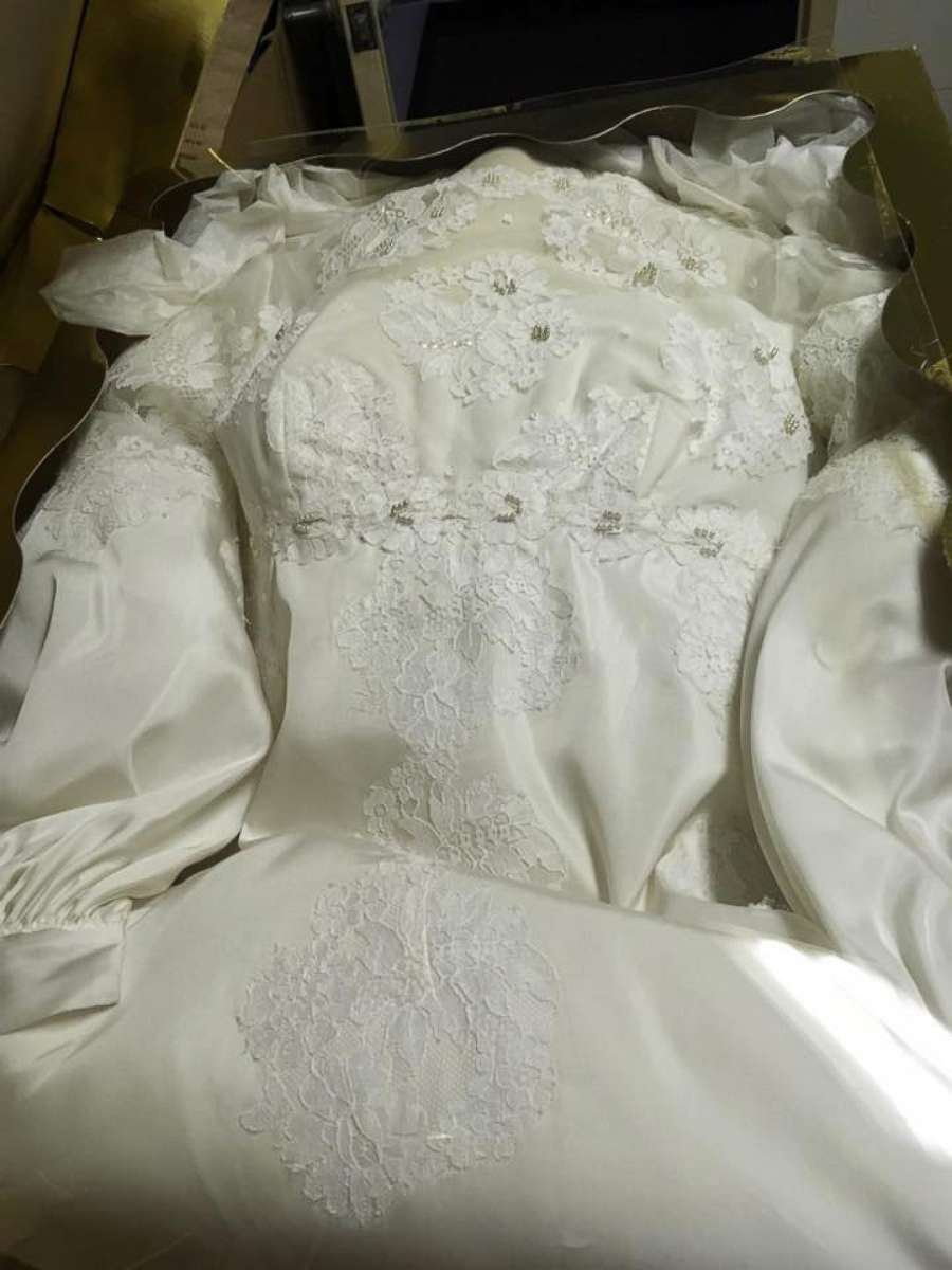 PHOTO: The box Linda Hook's wedding gown was found inside. 