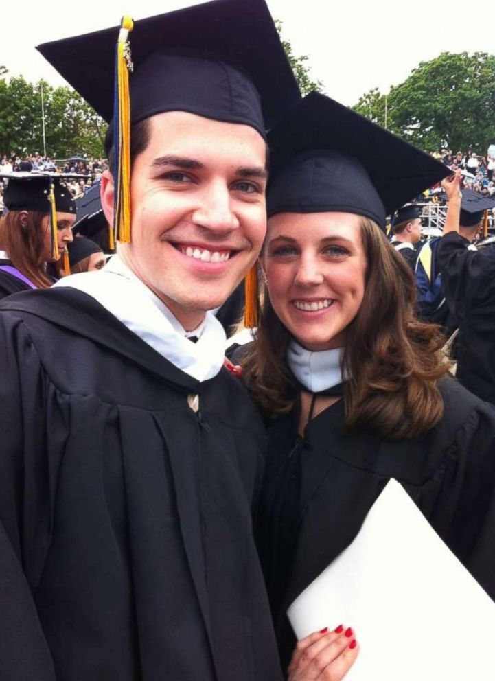 PHOTO: David Grzybowski and Jodi Gilbert are photographed at their graduation from La Salle University in Philadelphia.