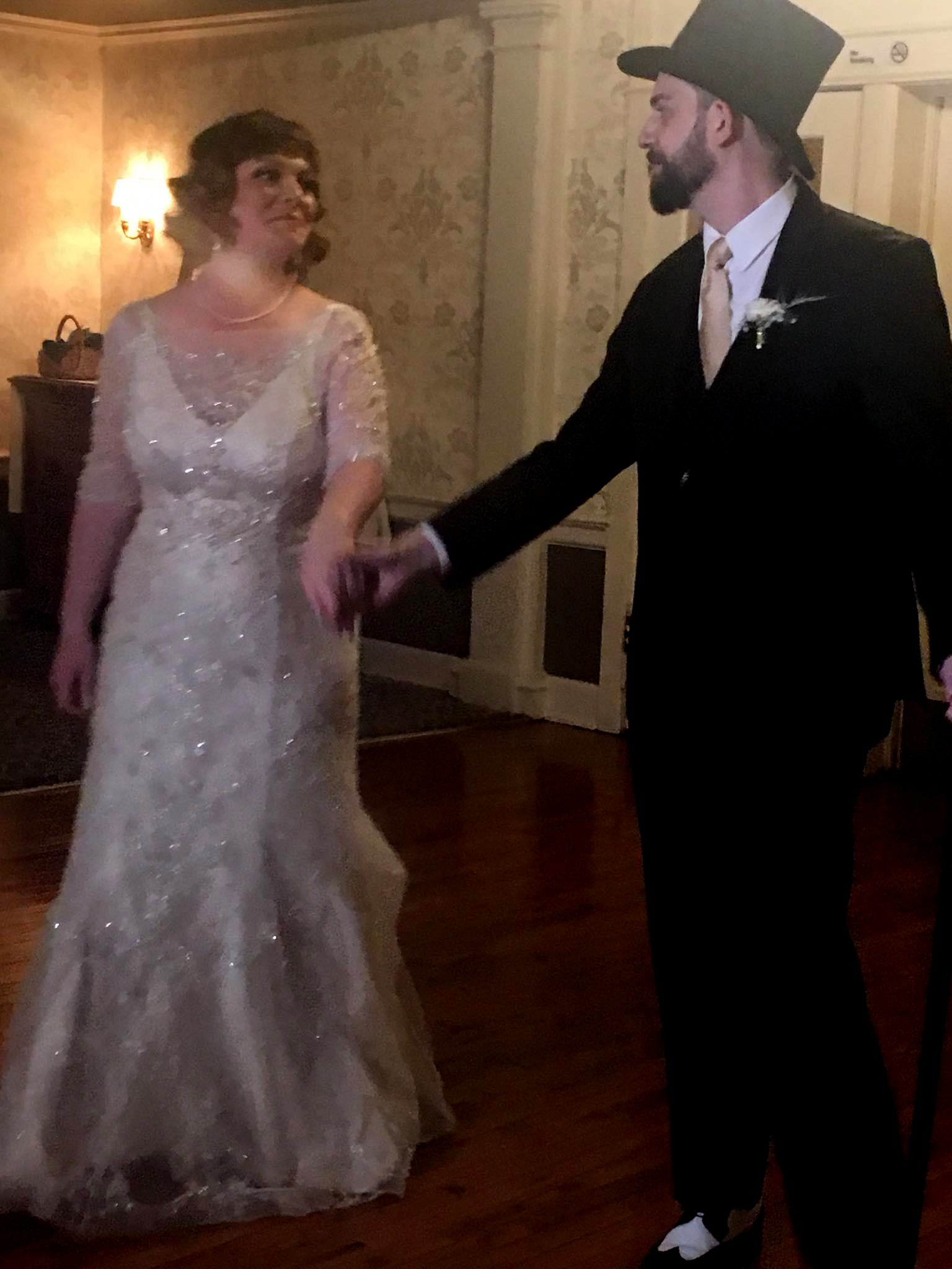 PHOTO: Amanda and John Conforti share a dance together at their Nov. 4, 2017 wedding in Lititz, Penn.