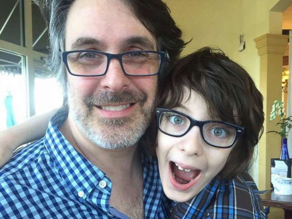 PHOTO: Geroge Yionoulis, 9, with his dad Mike Yionoulis