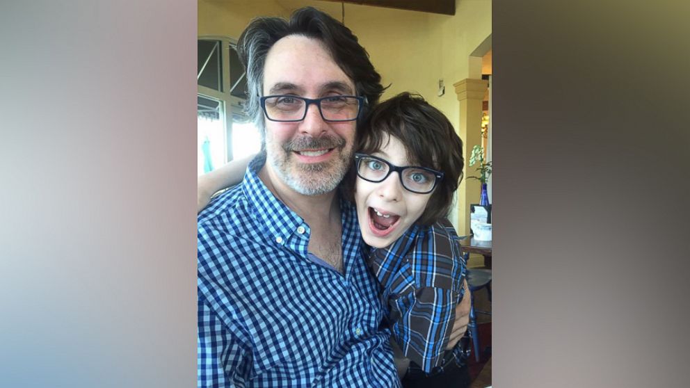 PHOTO: Geroge Yionoulis, 9, with his dad Mike Yionoulis