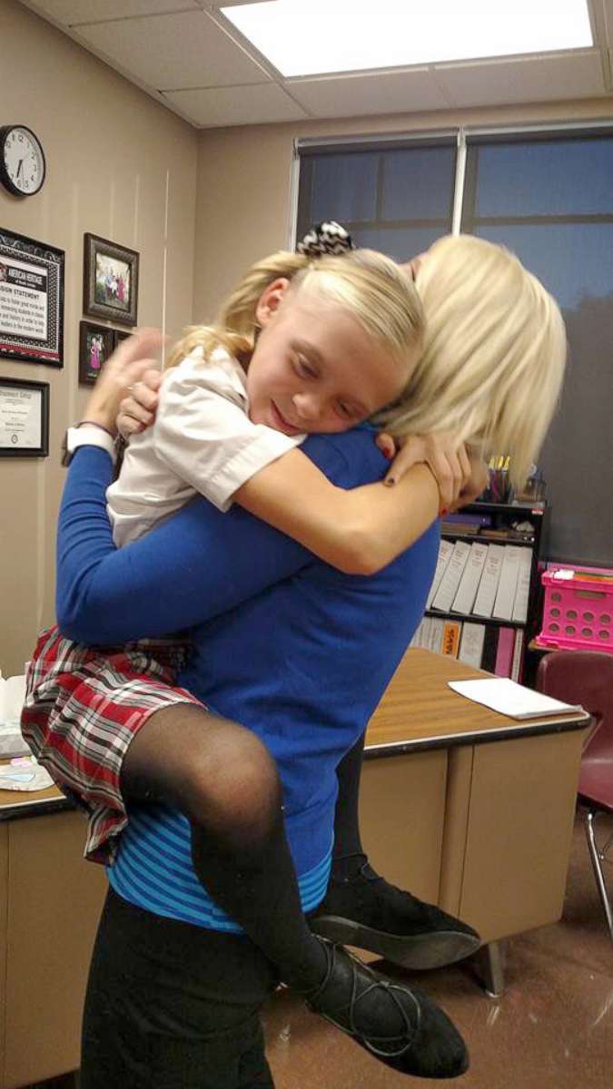 PHOTO: The reaction of Tannah Butterfield, 11, to learning that her foster parents would be adopting her was caught on camera on Oct. 2 by her school's video surveillance in South Jordan, Utah. 