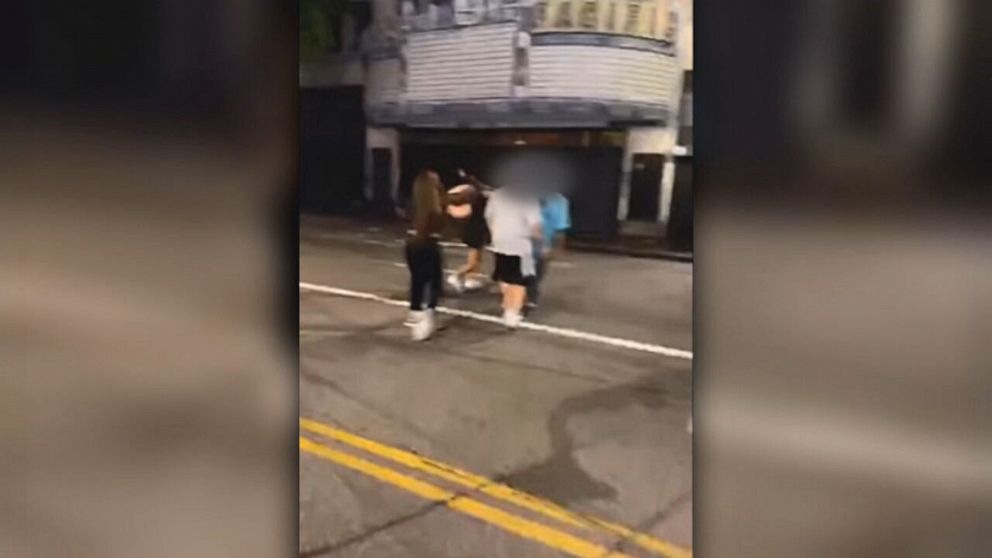 PHOTO: In a video being investigated by the Los Angeles Police Department, three transgender women were attacked by a group of men on Hollywood Blvd. in Los Angeles, Aug. 17, 2020.