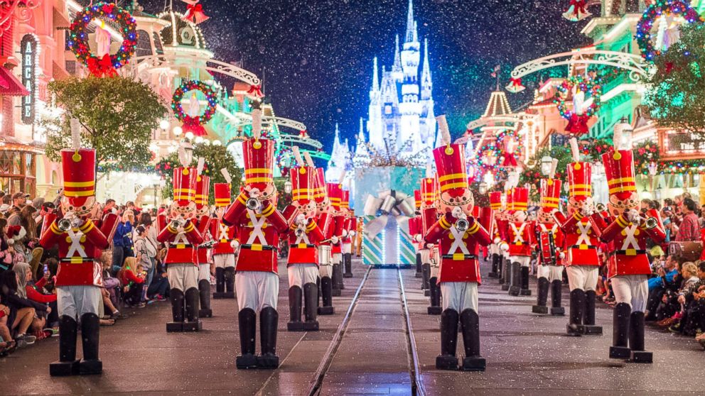 "Mickey's Once Upon a Christmastime Parade" at Walt Disney World's Magic Kingdom.