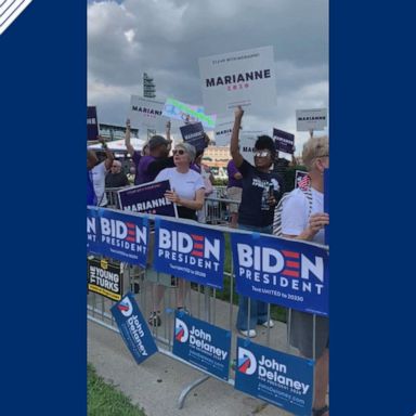 Marianne Williamson supporters at 2nd 2020 Democratic presidential debate