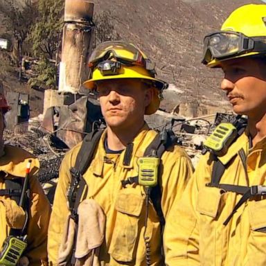 VIDEO: Firefighters battling California wildfires with hurricane-force winds