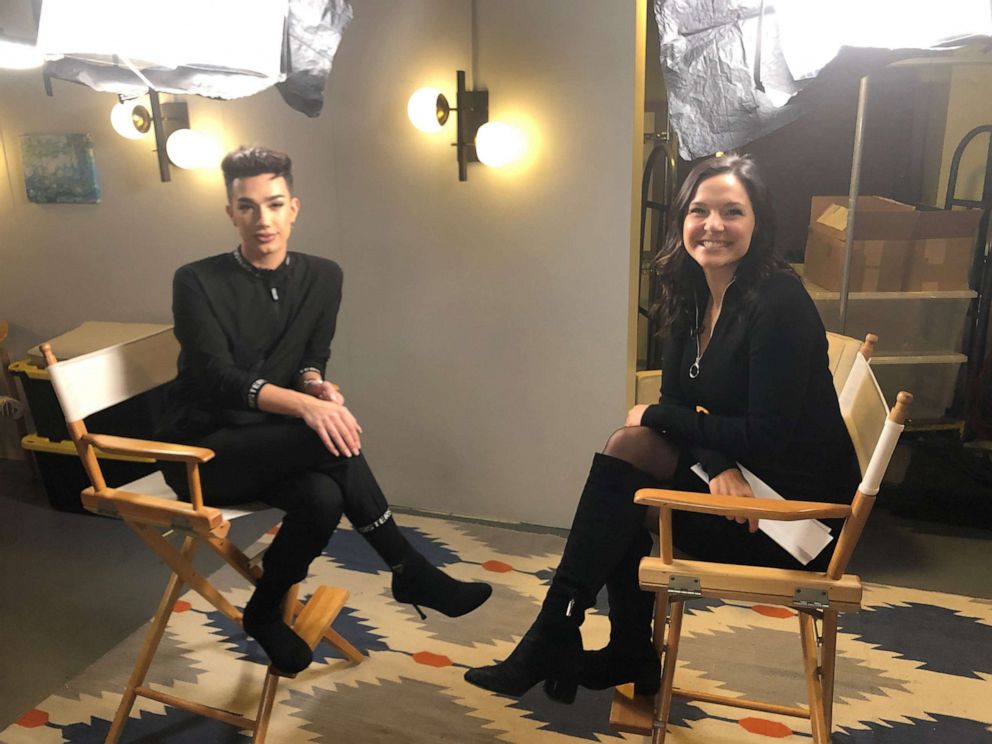 PHOTO: James Charles sits with Maggie Rulli for an interview with "Nightline" on ABC News.