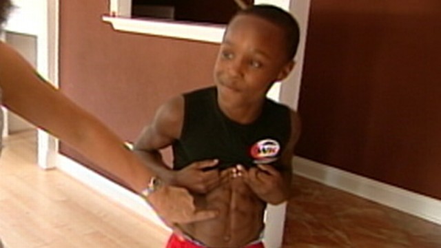 10 Year Old Fitness Guru Complete With Six Pack Teaches