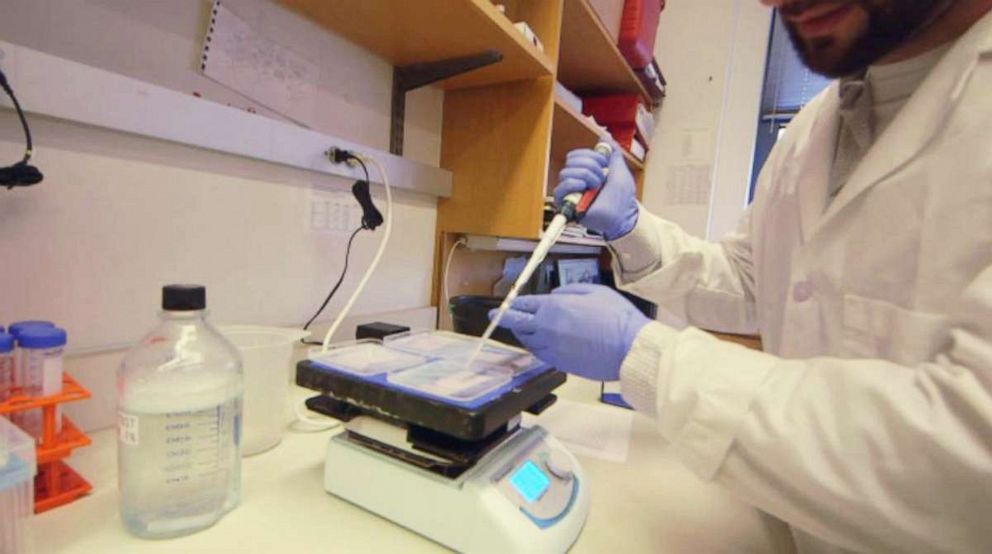 PHOTO: A laboratory assistant works with equipment at the Stellar – Chance Laboratories at the University of Pennsylvania, Jan. 30, 2019.