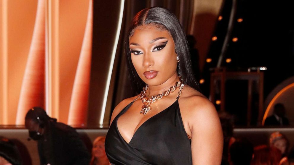 PHOTO: Megan Thee Stallion attends the 64th Annual Grammy Awards in Las Vegas, April 3, 2022.