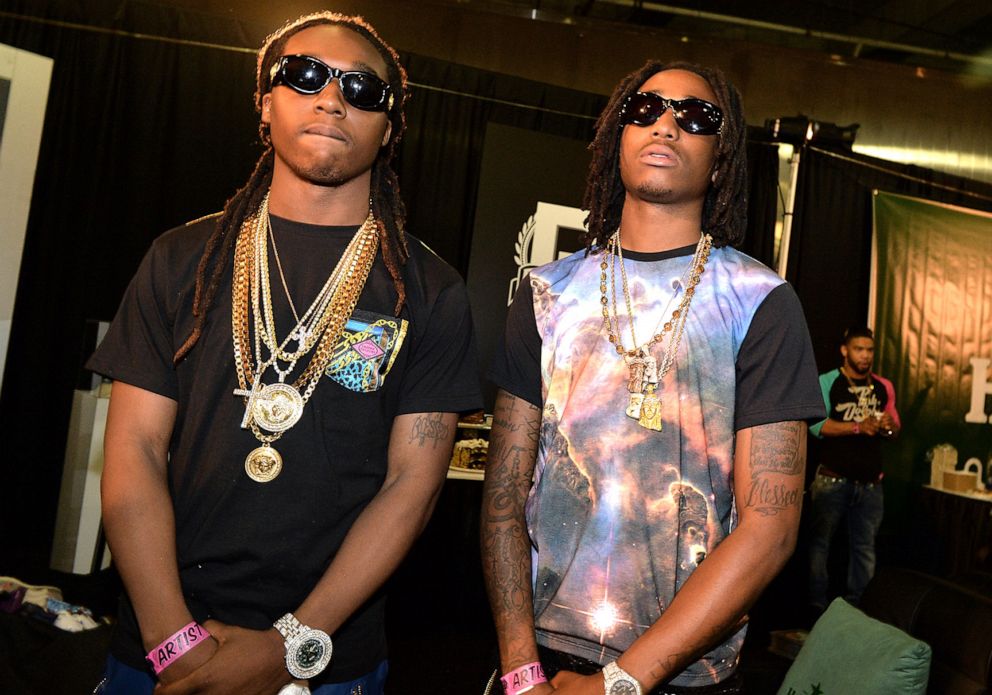 PHOTO: Migos visits the Reebox Hospitality Lounge backstage during the 18th annual HOT 107.9 Birthday Bash at Philips Arena on June 15, 2013 in Atlanta.
