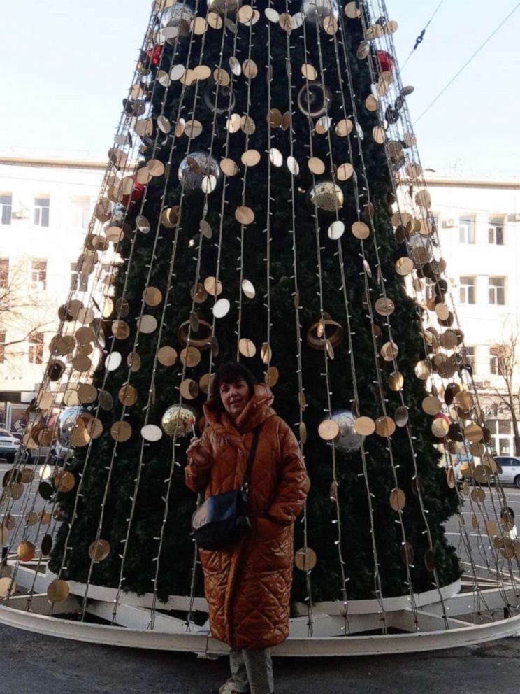 PHOTO: Inna Zharkovska, daughter of Holocaust survivor Valeriy Zharkovska, is seen standing in the city center of Kharkiv prior to the war breaking out in Ukraine.