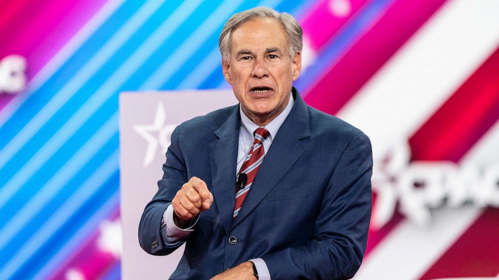 PHOTO: Texas Governor Greg Abbott speaks during CPAC Texas 2022 conference in Dallas, Texas, on Aug. 4, 2022.