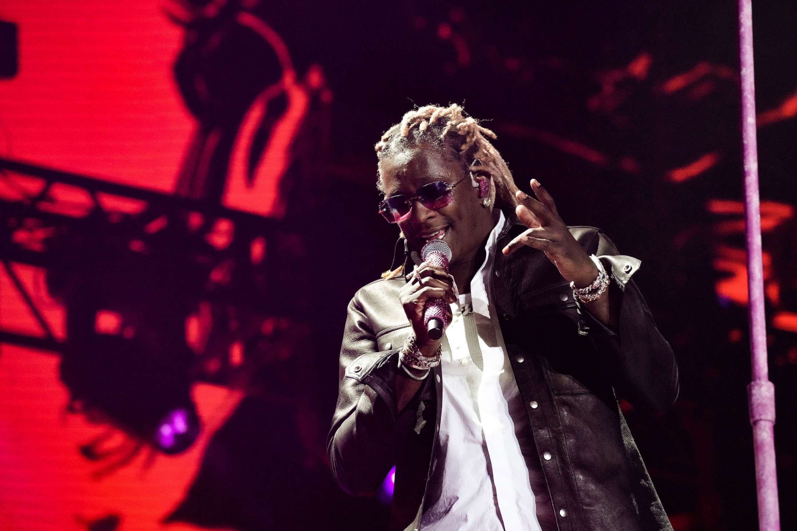 PHOTO: In this Sept. 19, 2021, Young Thug performs onstage during the 2021 Life Is Beautiful Music & Art Festival in Las Vegas.