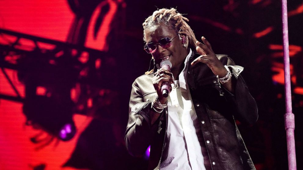 PHOTO: In this Sept. 19, 2021, Young Thug performs onstage during the 2021 Life Is Beautiful Music & Art Festival in Las Vegas.
