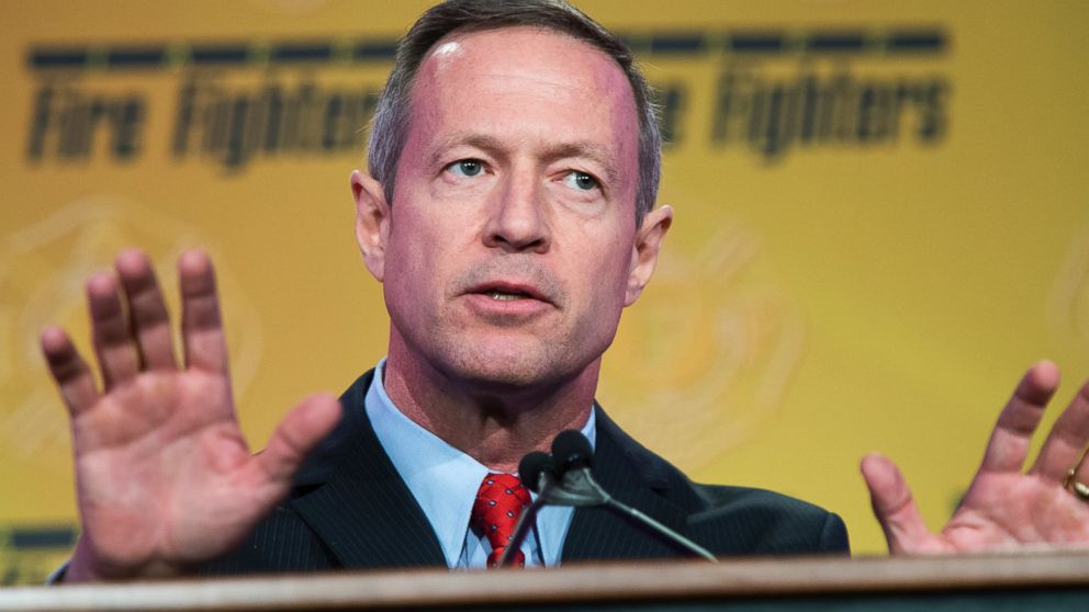 Martin O'Malley is pictured speaking during the International Association of Fire Fighters Presidential Forum at the Hyatt Regency on Capitol Hill in Washington, D.C. on March 10, 2015. 