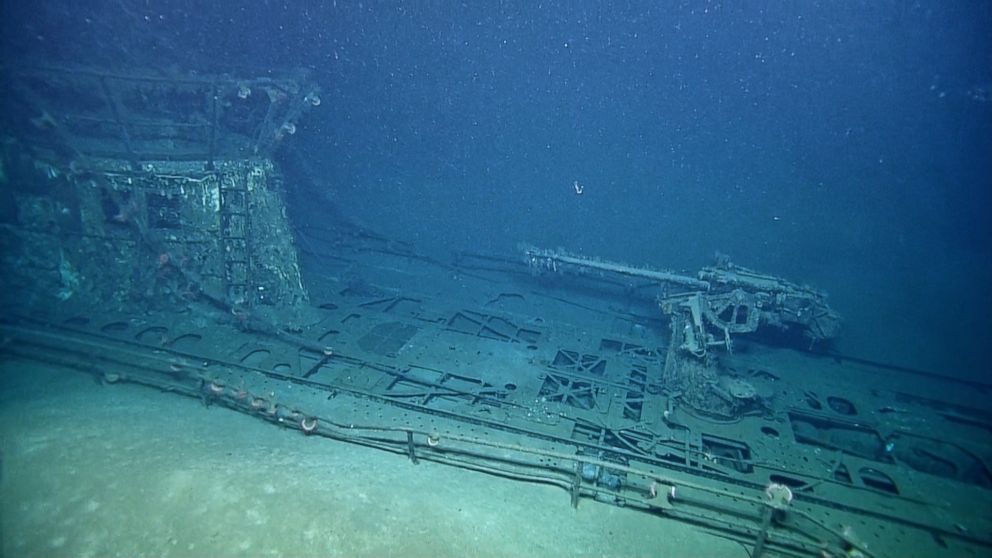 PHOTO: This image made from the "A Tale of Two Wrecks: U-166 and SS Robert E. Lee" video shows the top gun on the U-166 U-boat which was destroyed by depth charges from the Robert E. Lee escort vehicle, PC-566.