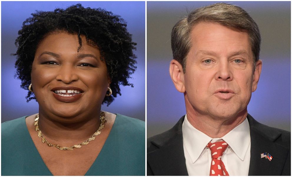 PHOTO: This combination of May 20, 2018, file photos shows Georgia gubernatorial candidates Stacey Abrams and Brian Kemp in Atlanta.