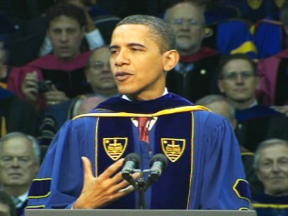 President Obama addresses abortion at a Catholic university.