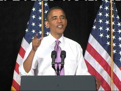 VIDEO of The President coming out swinging at an event for Sen. candidate Robin Carnahan