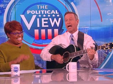 VIDEO: Democratic presidential hopeful Martin O'Malley serenaded the co-hosts of 'The View' with a cover of 'Bad Blood.'