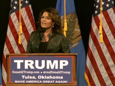 VIDEO: Palin addressed her son's domestic violence charge at a rally in Tulsa, Oklahoma one day after endorsing Donald Trump for president.