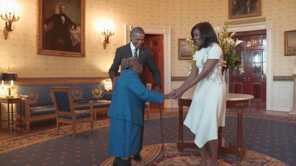 VIDEO: President Obama and first lady Michelle Obama hosted 106-year-old Virginia McLaurin at the White House more than a year after a petition was launched to get her an invite.