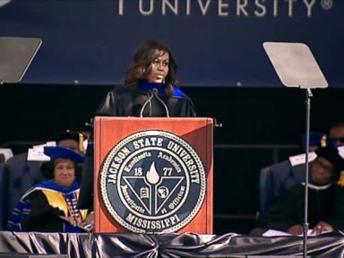 VIDEO: Michelle Obama took on a politically charged issue in her commencement speech.