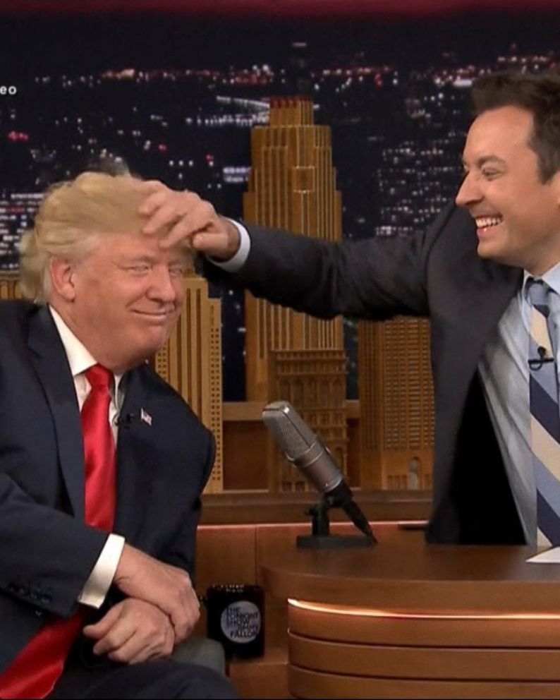 Donald Trump Lets Jimmy Fallon Mess Up His Hair ABC News