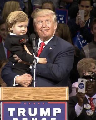 Donald Trump spotted the boy in the crowd at a rally in Pennsylvania tonight. 