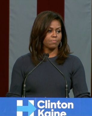 VIDEO: Stumping for Hillary Clinton today, first lady Michelle Obama said the revelations about Trump's treatment of women over the last week have "shaken me to my core" and called on voters not to dismiss the incident as "just another day's headlines."