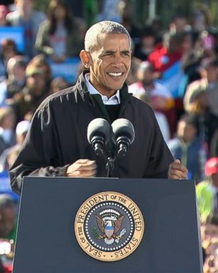 With polls showing a neck-and-neck presidential race in the bellwether state of Ohio, President Obama spent the brunt of his time during a rally in Cleveland today poking fun at Donald Trump for his temperament and complaints of a "rigged system" after a 