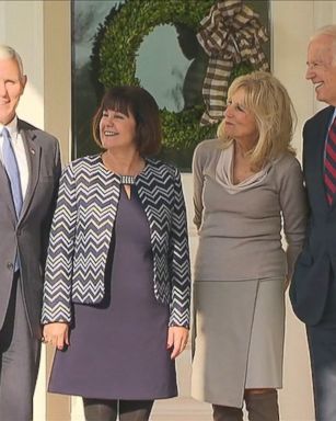 Vice President Elect Mike Pence and Vice President Joe Biden were accompanied by their spouses, Karen Pence and Dr. Jill Biden. Pence's youngest daughter Charlotte was also at the Vice President's residence but did not join the lunch.