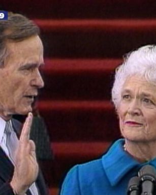 Jan. 20, 1989: President George H.W. Bush takes the oath of office.