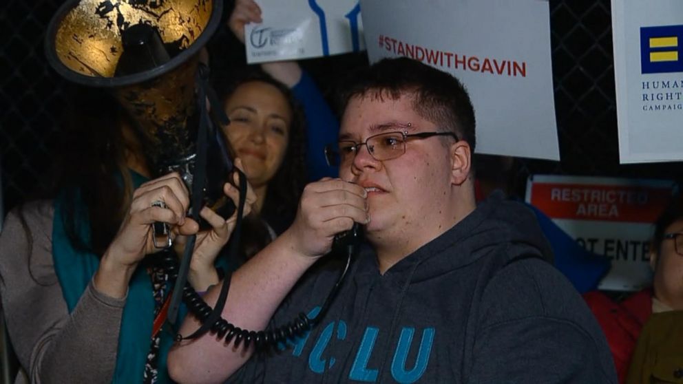 During a rally outside the White House, an emotional Gavin Grimm said, "I hope that the nation as a whole moves towards love and moves towards equality and moves towards acceptance in the future."