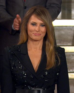 The first lady was in attendance for President Trump's first address to a joint session of Congress. 