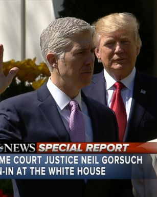 Judge Neil Gorsuch, President Trump's pick to the fill the Supreme Court slot left open after the unexpected death of Justice Antonin Scalia, was sworn in this morning, becoming the 113th person to serve on the Supreme Court.