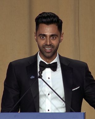 VIDEO: Hasan Minhaj aimed his jokes at the Trump administration, which wasn't present for the annual event.