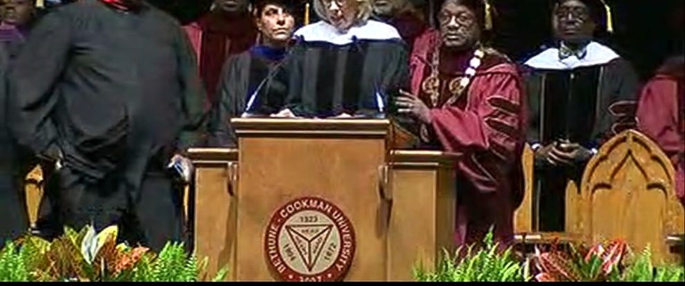 "If this behavior continues, your degrees will be mailed to you," Edison O. Jackson, president of Bethune-Cookman University, said to the graduates. "Choose which way you want to go."