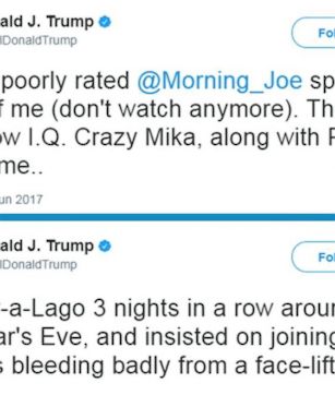 VIDEO: 'Morning Joe' hosts battle with Pres. Trump after his inflammatory tweets