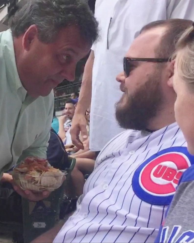 Chris Christie Confronts Chicago Cubs Fan At Game Youre A Big Shot Abc News