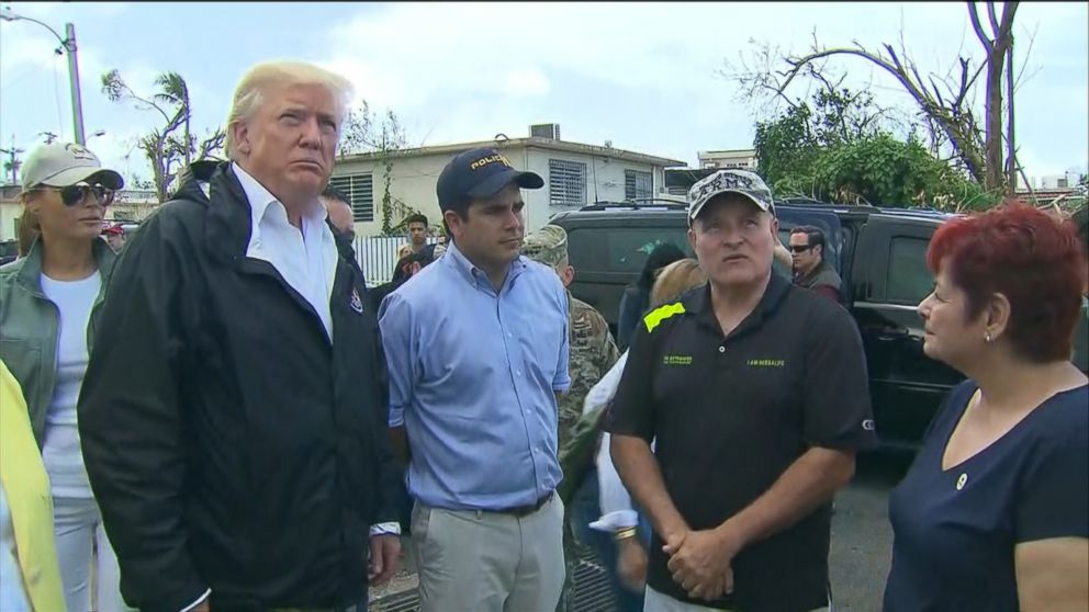 Trump Visits Hurricane-damaged Puerto Rico Video - ABC News