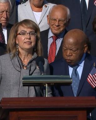 VIDEO: Rep. John Lewis was joined by former Arizona congresswoman Gabby Giffords on the steps of the U.S. Capitol.