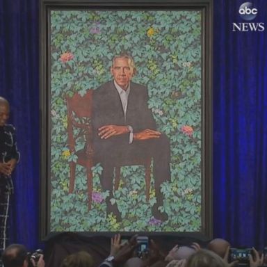 The National Portrait Gallery unveiled portraits of former President Barack Obama and former first lady Michelle Obama, both painted by African-American artists who were chosen by the Obamas.