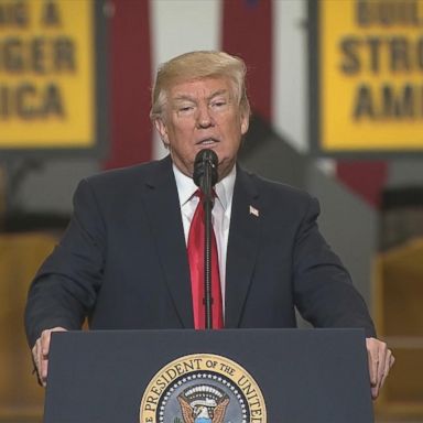 President Donald Trump spoke with local workers in Richfield, Ohio, Thursday and made a public relations push for his administration's $1.5 trillion infrastructure plan.