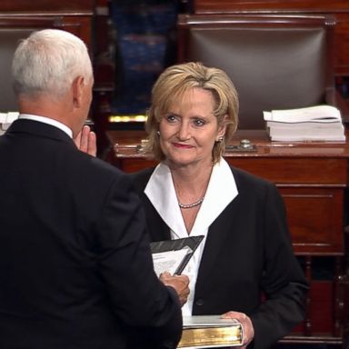 VIDEO: Republican Cindy Hyde-Smith was sworn in as the first female senator from Mississippi on Monday afternoon, bringing a record number of 23 women serving in the Senate.