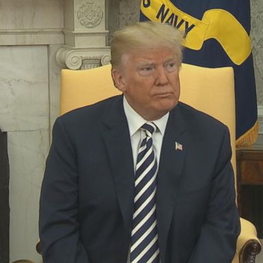 President Donald Trump is warning that if Iran restarts its nuclear program it "will have bigger problems than they have ever had before."