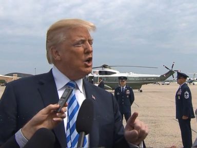 WATCH: Trump insists he didn't change his story on Stormy Daniels