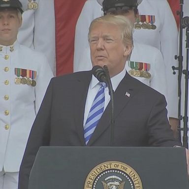 President Donald Trump paid a Memorial Day tribute at Arlington National Cemetery to those who have fallen in battle or while protecting a nation forever thankful for their selfless service.